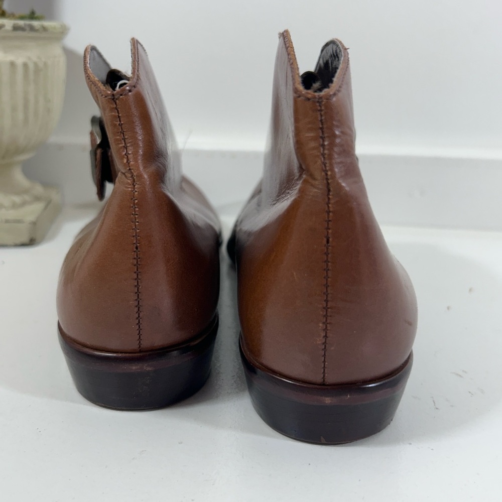 Nine West Brown Leather Boots with Buckle Size 7 1/2 - Picture 3 of 6